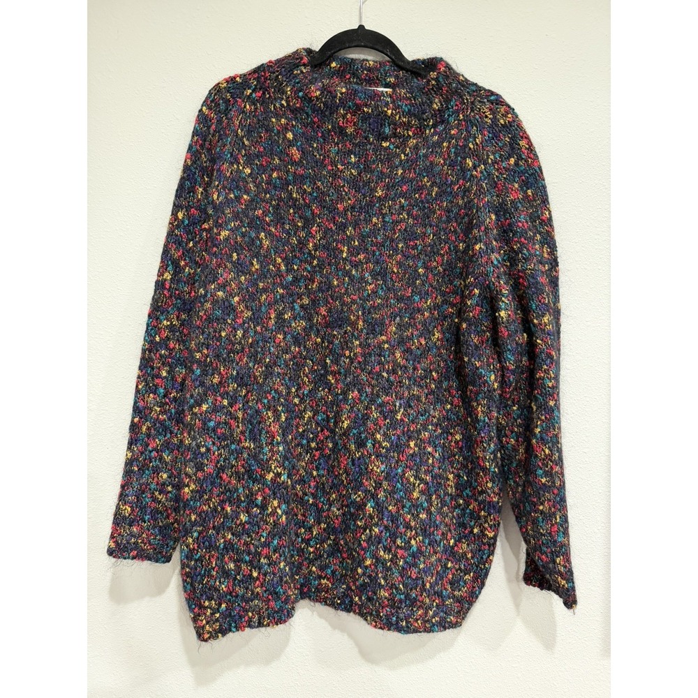 Jacque & koko Vintage black turtleneck sweater  colorful‎ dots, oversized 18/20